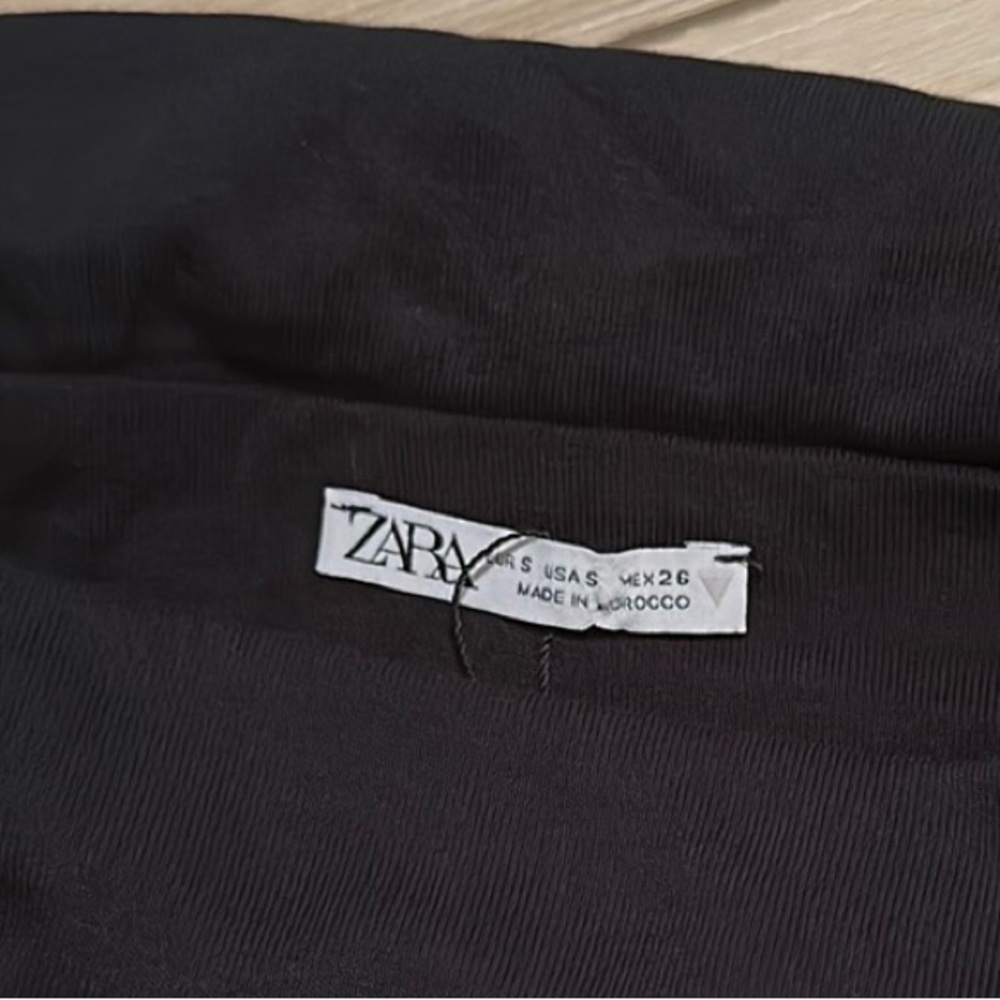 Zara Black Strapless Ribbed Bodycon Dress - Picture 7 of 7